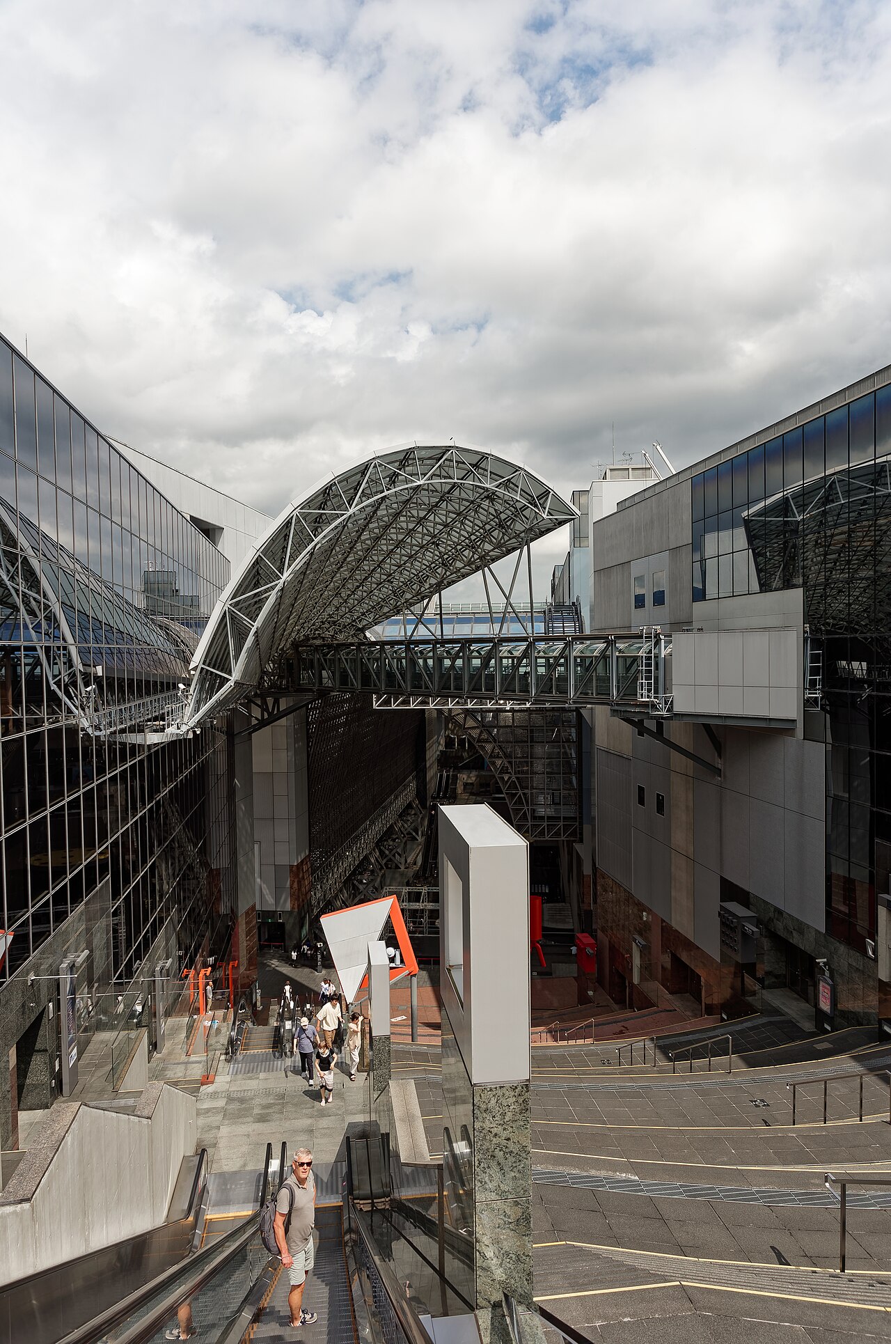 Kyoto Station building near the central entrance