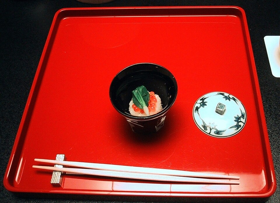 A kaiseki course photographed at Gora Kadan