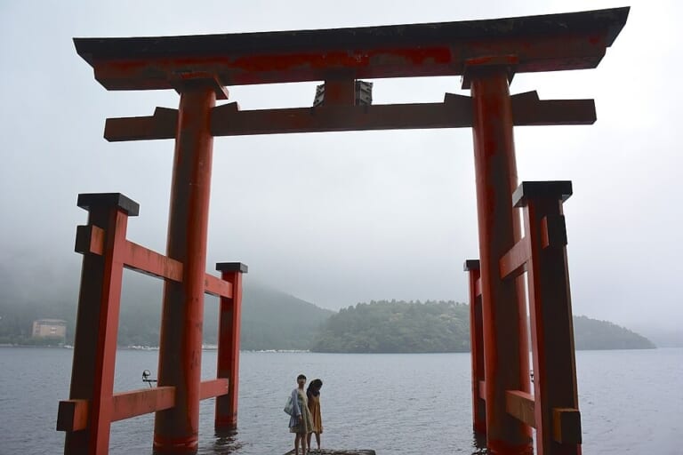 Hakone Shrine’s torii at Lake Ashi