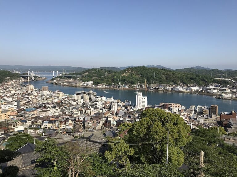 Onomichi and its narrow channel seen from near Senkoji Temple