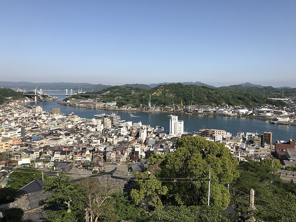 Onomichi and its narrow channel seen from near Senkoji Temple