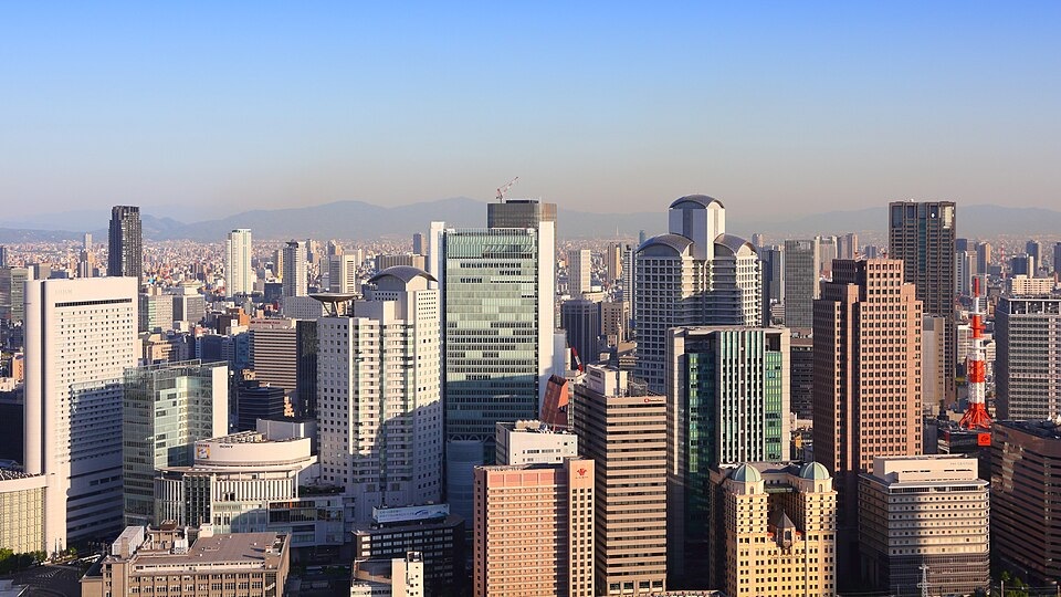 The buildings and urban landscape of Umeda in Osaka