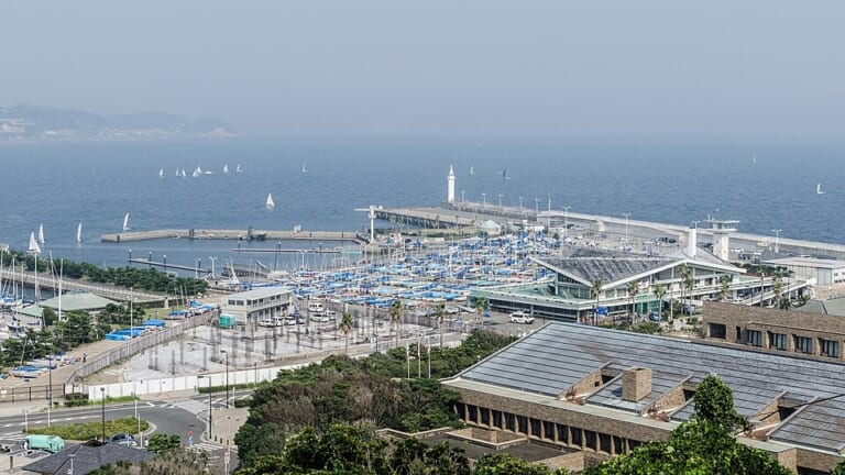 Shonan Harbor and Sagami Bay seen from Enoshima